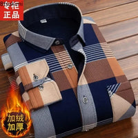 New Design Autumn Winter Warm Plaid Shirts for Men Evening Business Office High Quality Men's Winter Clothing Fashion Tops 2026