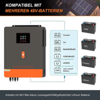 PowMr 10200W 48V Hybrid Inverter Off Grid AC 220V 180A MPPT Charger Controller Off Grid Pure Sinus Wave Solar Inverter With WIFI