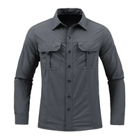 2023 New Mens Military Shirt Men Short Sleeve Cargo Shirts 100% Cotton Casual Solid Shirt Male Pocket Work Shirt