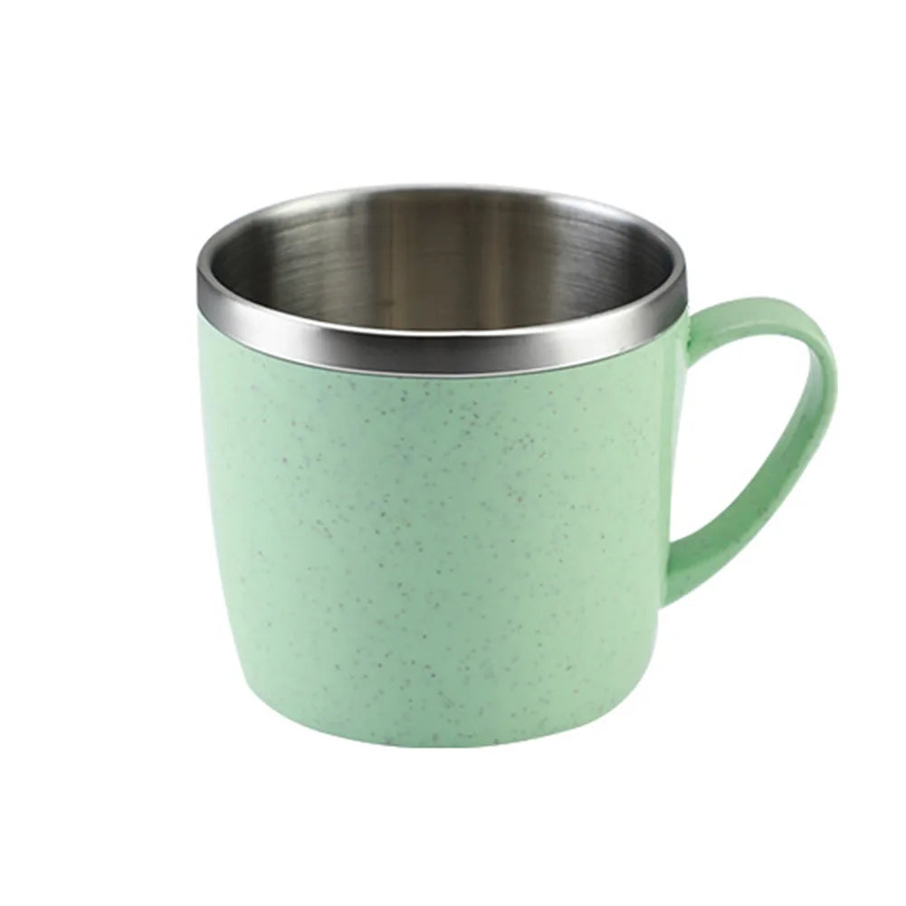 Coffee Mugs Stainless Steel Cup Anti-scalding Double-layer For Children Insulated Cup Milk Tea Water Bottle Shatterproof