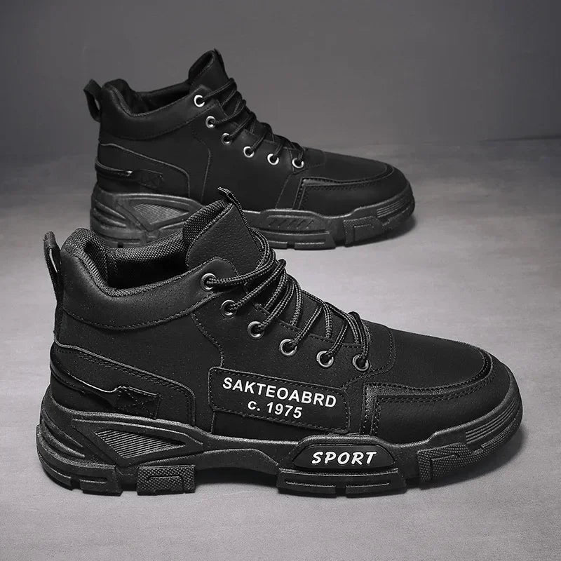 Shoes Man High Top Boots Comfort Botas Outdoor Fashion Desert Shoes Men's Platform Work Boot Wear-resistant Hiking Boot