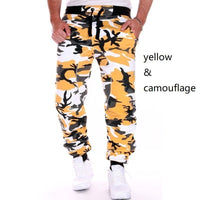 Sweatpants Men Camouflage Elasticity Military Cargo Pants Drawstring Multi Pockets Bottoms Casual Jogger Trousers