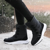 2025 Women's Shoes Winter Fashion Ankle Boots Women Keep Warm Female Lace Up Waterproof Boots Ankle Shoes Street Nurse Boots
