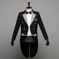 2025 Two Pieces Tailcoat Suit Men's Classic Lapel Tail Tuxedo Coats Pants Sets Men Wedding Groom Dress Up Stage Perform Costumes