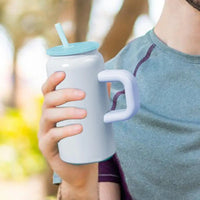 Insulated Coffee Mug Insulated Coffee Cup With Handle 16oz Stainless Steel Drinking Cup Portable Straw Tumbler For Commute Gym