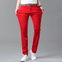 New High Quality Men's Trend Yellow Red White Jeans 2024 Spring Autumn Male High Waist Casual Pants Classic Brand Denim Trousers