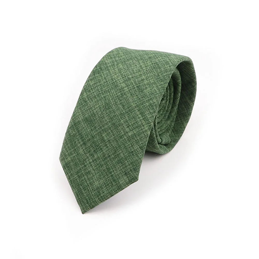 Solid Color Handmade Cotton Ties Men Necktie Striped Narrow Collar Slim Pink Sage Green Casual Tie Wedding Suit Accessories Gift