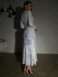 GACVGA Fashion Sequined Party Slim Midi Dress For Women 2025 Autumn Winter Elegant Long Sleeve Sexy Bodycon Evening Dresses