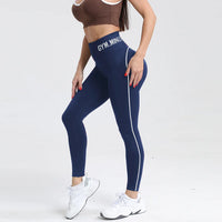 Seamless High Gym Waist Women Yoga Pants Color Contrast Sports Legging Hip Lift Gym Fitness Tights Quick Dry Workout Pants