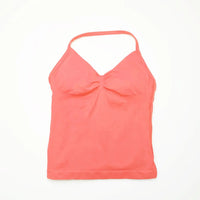 NCLAGEN Longline Strappy Top Sports Women's Yoga Vest With Built In Bra Fitness Top Gym Beautiful Back Running Workout Halter