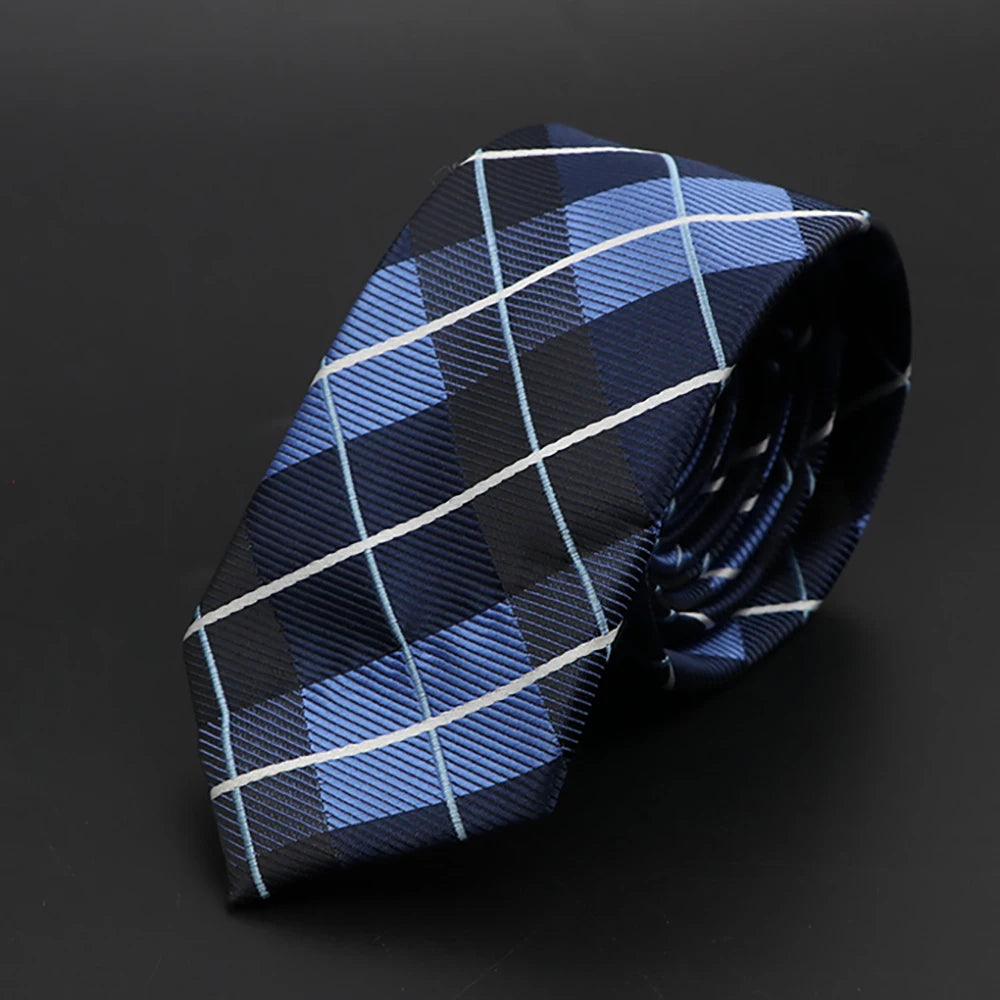 New Men Ties Solid Color Stripe Print Floral 6cm Jacquard Business Neckties Narrow Skinny Tie Wedding Prom Daily Wear Accessory