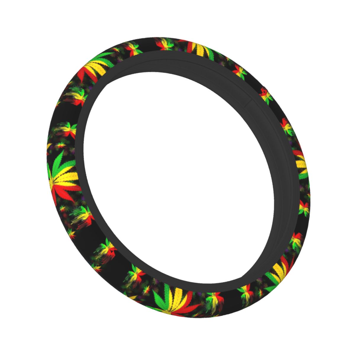 Maple Leaf Rasta Car Steering Wheel Cover 38cm Universal Reggae Rastafarian Jamaica Steering Wheel Protective Cover Car-styling