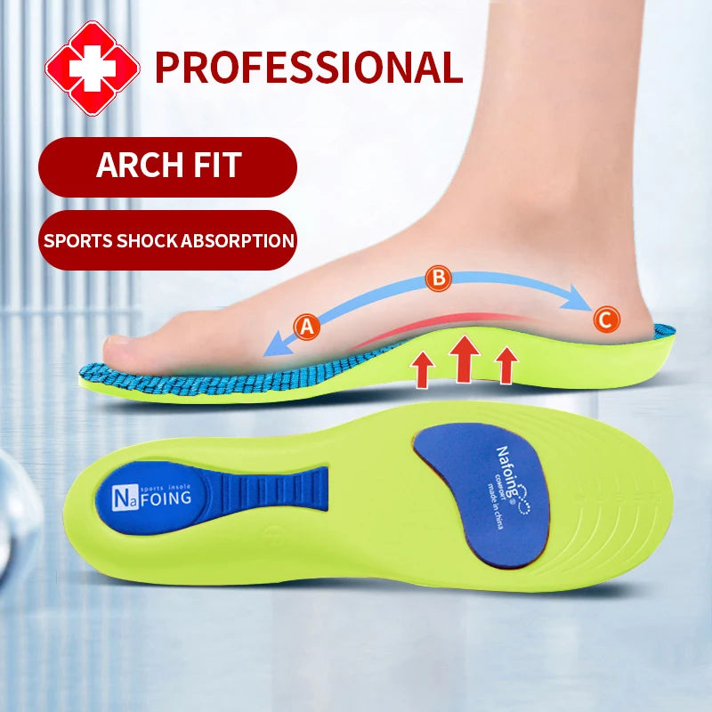 Orthopedic Insoles for Feet Sport Shock-absorbing Insole for Shoes Arch Support Plantar Fasciitis Templates Pads Men Women Sole