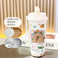 Cartoon Capybara Insulated Stainless Steel Mug High Quality Coffee Cup kapibara Portable Water Cup Vehicle-mounted Bottle
