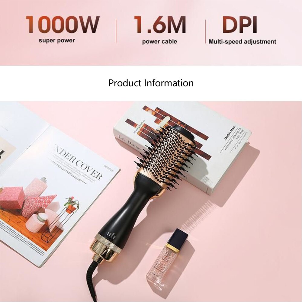 Hair Dryer and Straightening Brush 3 In 1 Electric Hot Air Brush Women Heating Comb Professional Hair Straightening Brush