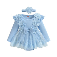 Little Princess Birthday Party Dress Embroidery Flower Lace Tutu Romper Dress Infant Baby Girl Clothes Outfits
