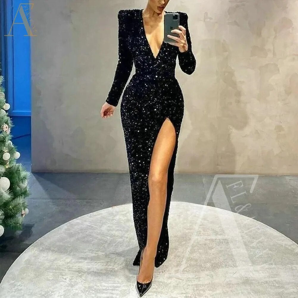 what shoes to wear with burgundy lace dress Burgundy Sequin Prom Dress for Women Deep V-neck Side Split Dresses Ga –  Mega Mart Center