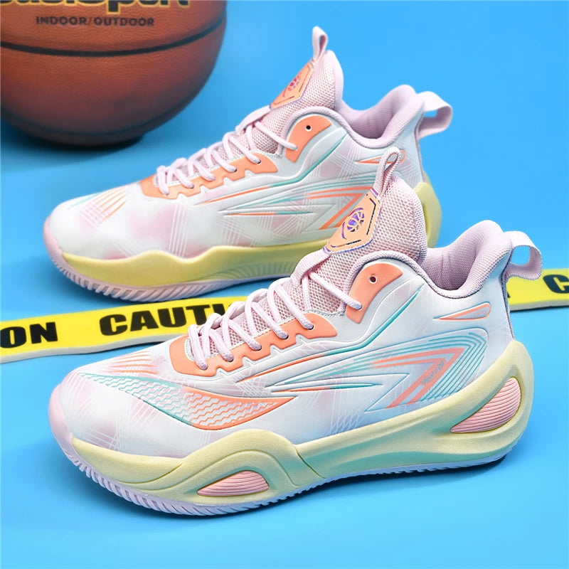 Men's Basketball Shoes Breathable Cushioning Non-Slip Wearable Runing Shoes Gym Training Athletic Basketball Sneakers for Men
