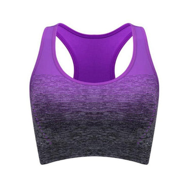 Women Running Sport Brassiere Tops Push Up Bras Gradient Sports Bra Quick Dry Padded Shockproof Gym Fitness