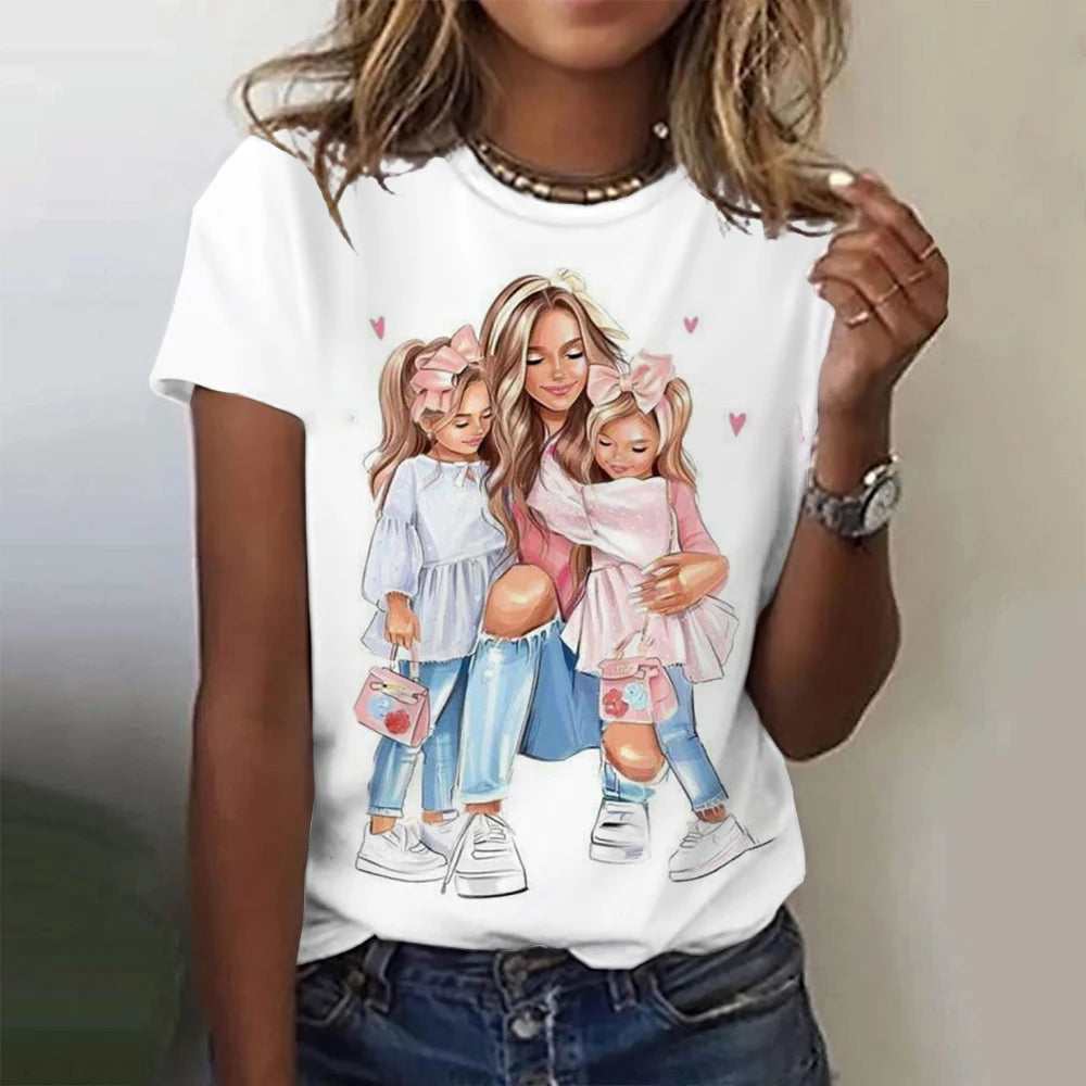 Mother's Day gift Top Women's T-shirt For Women The Best Mom 3D Printed T-Shirt Summer Casual Short Sleeve Women's Clothing
