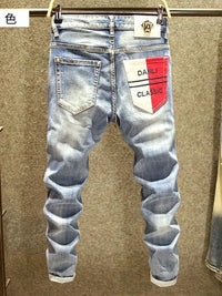 Spring and Autumn Fashion Trend Straight Leg Stretch Denim Trousers Men's Casual Slim Fit Comfortable Sports High Quality Jeans