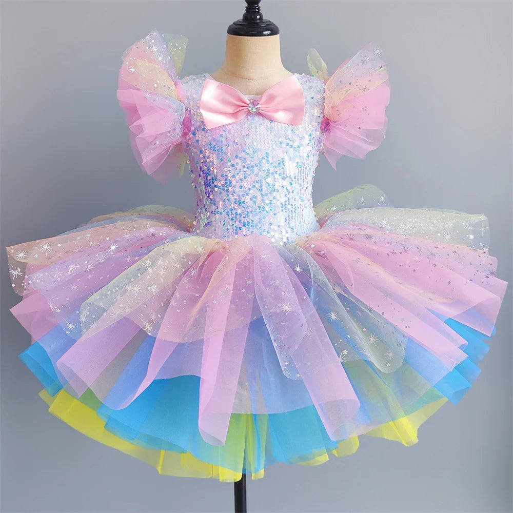 Summer Children Ballet Dress Baby Ballerine Dance Costumes Kids Dresses Tutu Girl Ballet Leotards Vestidos Party Girls Clothing