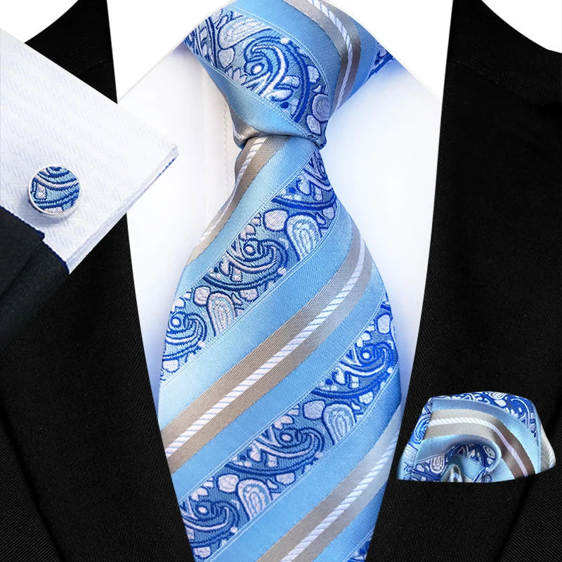 Flower Dot Ties For Men Luxury 8cm Wide Floral Wed Necktie Pocket Square Cufflinks Set Fashion For Men Party Wedding Gift