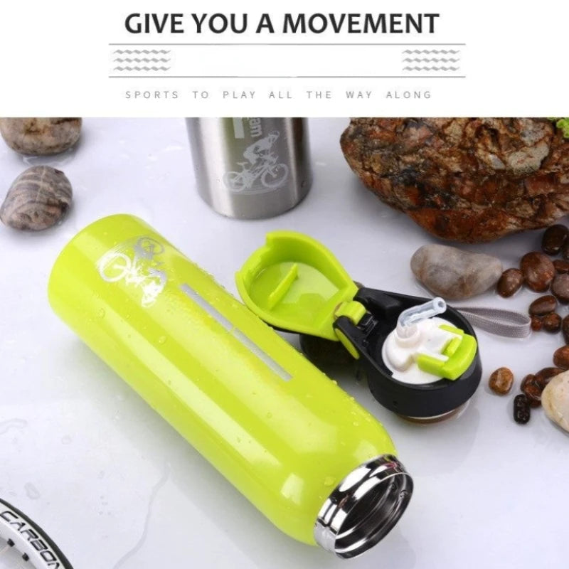 1PC Stainless Steel Sports Insulated Water Cup Outdoor Mountaineering Drinking Water Bottle Business Gift Bicycle Accessories