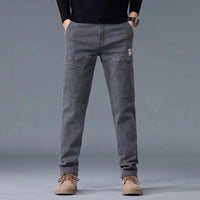Fashion Print Six-Pocket Jeans Small Straight Cut Style Men's Casual Comfortable Fit Clothing