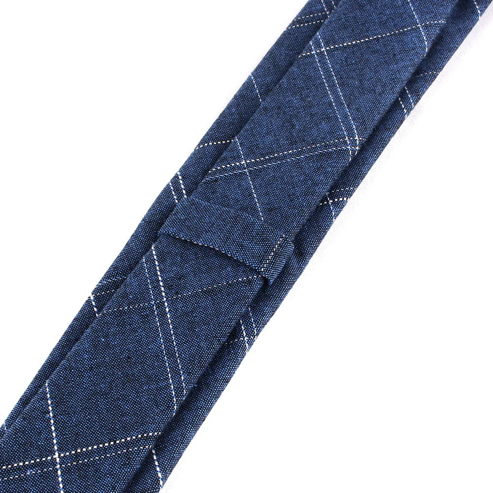 Cotton Skinny Tie For Men Women Casual Plaid Neck Tie For Party Business Wedding Neckties Adult Suit Slim Neck Ties For Gifts