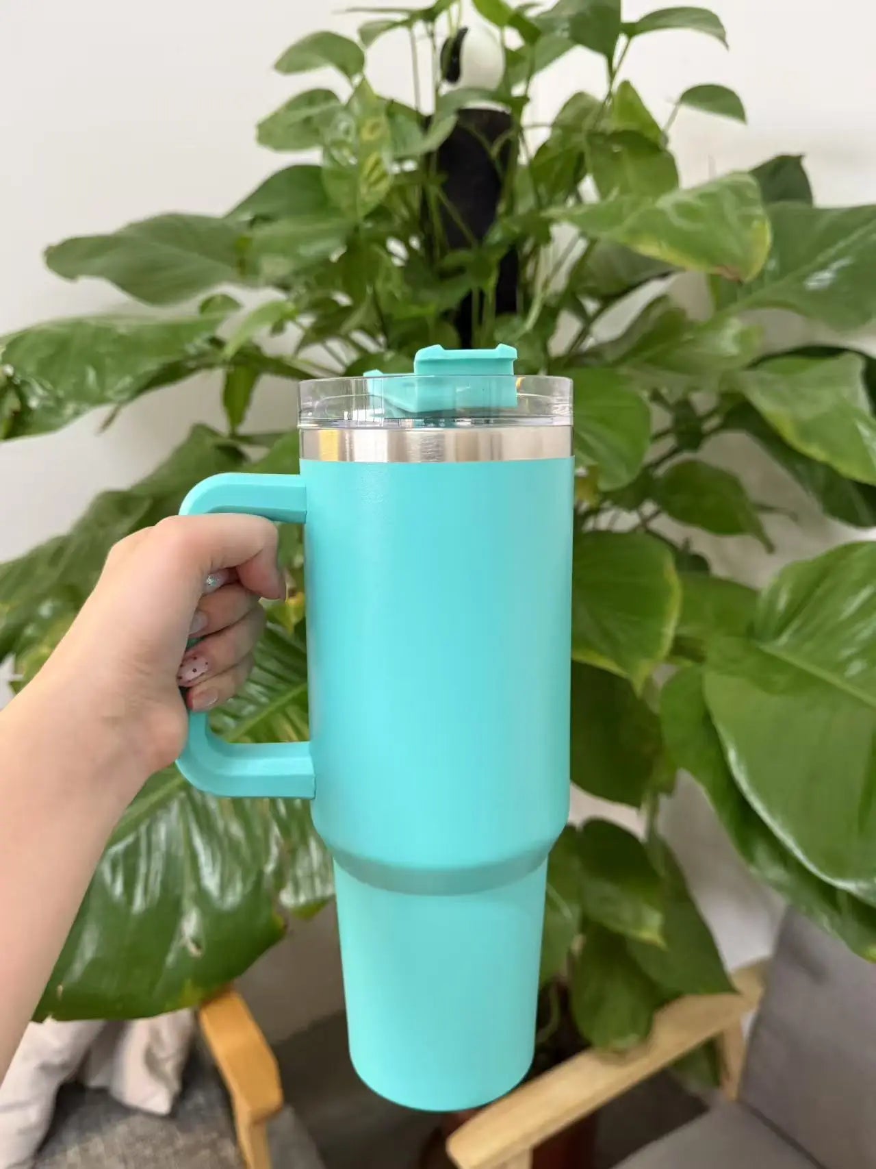 40oz Stainless Steel Insulated Water Bottle With Handle Drinking Cups Keeps Cold Tumbler With Lid Straw Mug for Summer Outdoor