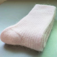 Wool Socks for Women Autumn Winter Medium Tube Socks Thickened With Wool Warm Rabbit Hair Socks Winter Black Cashmere Stockings