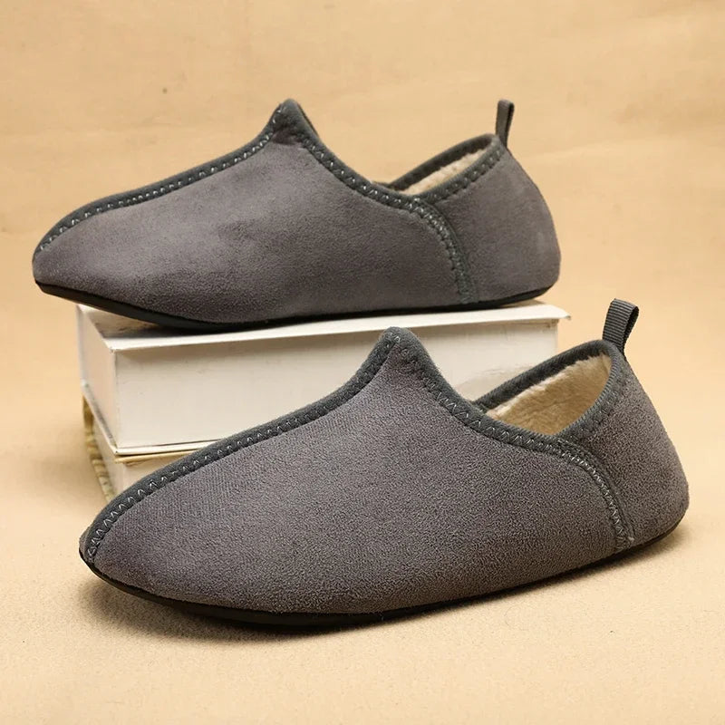 Winter Cotton Shoes Men Warm Slip on Lightweight Slippers Women Plush Bedroom Home Cotton Loafers Unisex Winter Warm Shoes