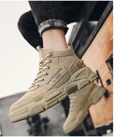 Shoes Man High Top Boots Comfort Botas Outdoor Fashion Desert Shoes Men's Platform Work Boot Wear-resistant Hiking Boot