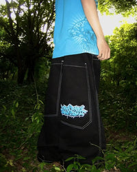 Harajuku Money Print Streetwear Jeans High Waist Wide Trouser Black Pants Streetwear Men Hip Hop Women Embroider Y2k Baggy Jeans