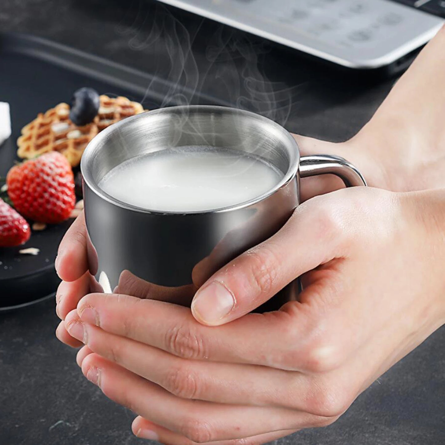 400/260/210ML 304 Stainless Steel Coffee Mug Double Insulation Drinking Cup Tea Cup with Lid
