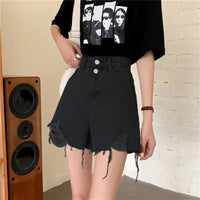 Denim Shorts Women's New 2026 Summer Thin High-waisted A-shaped Wide-leg Pants Slim Shorts