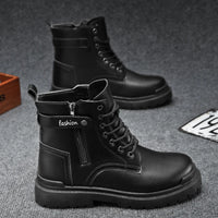 Men's new casual boots fashion versatile four season wear-resistant comfortable high top boots fashion outdoor youth work boots