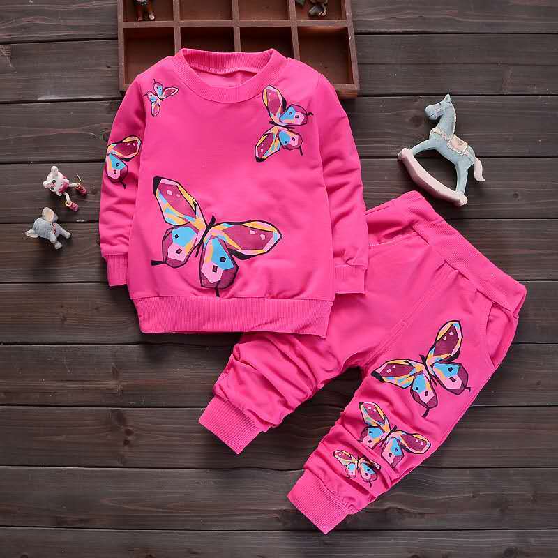 2PCS Girls Outfits Baby Girl Clothes for Kids Clothing Toddler Children's Jogging Cartoon Casual Sports Suit Children Kids Suits