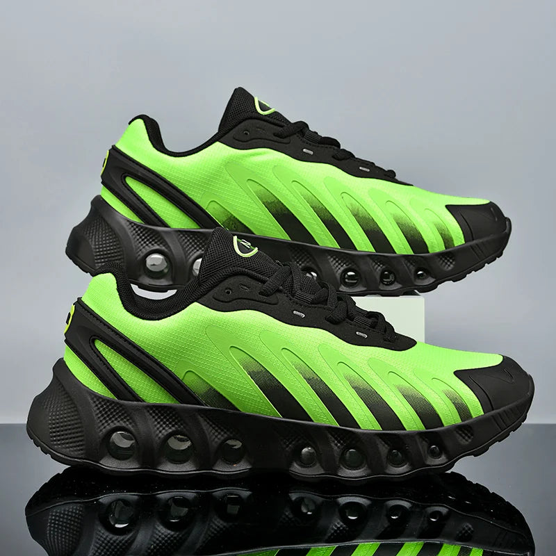 New men's sneakers PU air cushion anti-slip shock absorber running shoes outdoor lightweight and breathable mesh running shoes