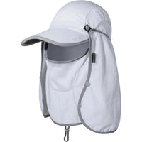UPF 50+ Sun Hat Foldable with Face Mask Neck Cover, Lightweight Breathable Windproof Fishing Hat for Men Women OutdoorTravel