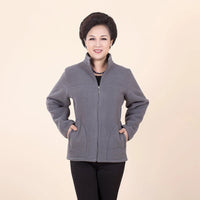 2023 Autumn Winter Women Jacket Hoodies Thick Warm Fleece Cotton Coat Zipper Long Sleeve Outerwear Sweatshirts Mother Clothes