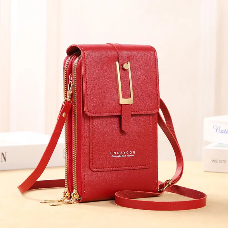 Women Bags Soft Leather Wallets Touch Screen Cell Phone Purse Crossbody Shoulder Strap Handbag for Female Cheap Women's Bags