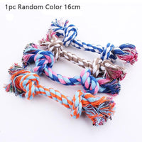 1pc Pet Dog Toy Rope Double Knot Cotton Braided Dog Rope