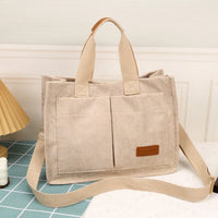 Ladies' handbag, large capacity new fashionable canvas shoulder bag, crossbody bag, commuting bag  zwq