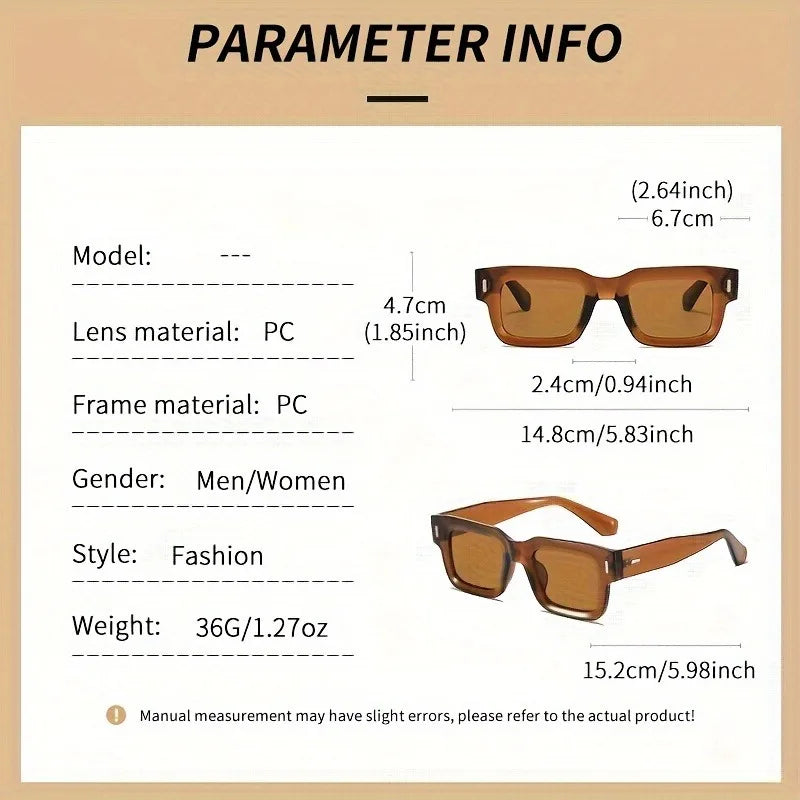 Luxurious Rectangle Sunglasses Women Men Fashion Brand Designer Casual Sun Glasses Female Male Plastic Outdoor Eyewear