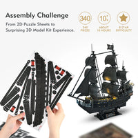 CubicFun 3D Puzzles Ship from PL/US/RU LED Flying Dutchman Pirate Ship Model Queen Anne Revenge Sailboat Titanic Ship Jigsaw