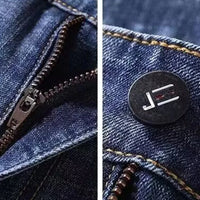 2025 New Men Fashion Loose Straight Elasticity Jeans Male Wear-Resistant Look Taller Denim Pants Smart Casual Dark Gray Trousers