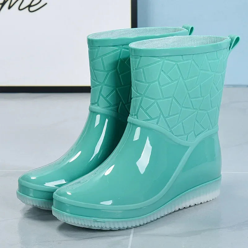 Botas Mujer Women's Boots Outdoor Women Rain Boots New Four Seasons Non-slip Wear-resistant Ladies Waterproof Shoes