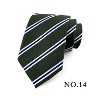 Fashion 8CM Mens Necktie Polka Dot Stripes Paisley Ties For Man Jacquard Woven Ascot Green Color Business Party Accessories